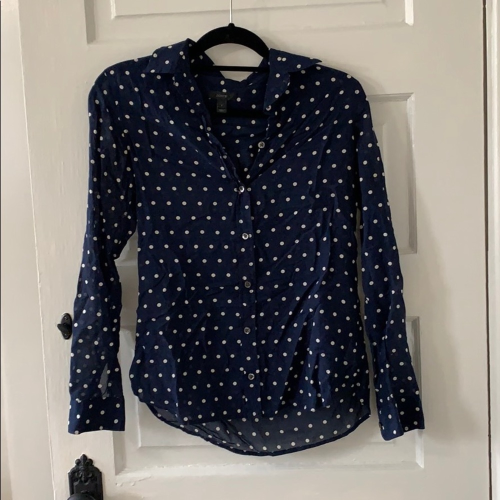 J. Crew polka-dot button down